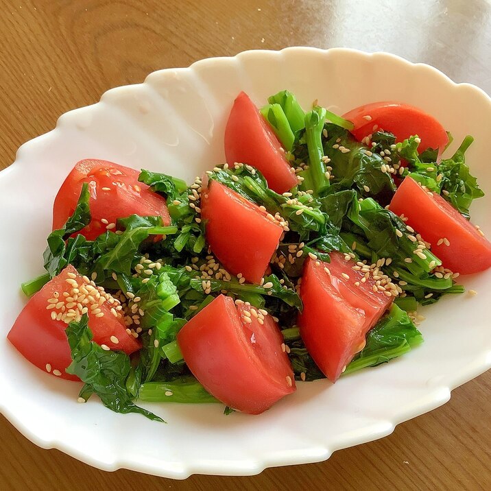 かき菜トマトのポン酢和え